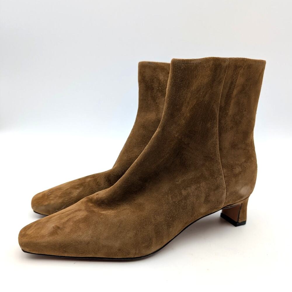 Vince Harlan Square Toe Ankle Bootie Side Zip Women's Elmwood Size US7.5 EU38